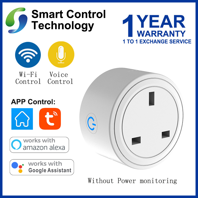 【Singapore Seller】SCT Smart UK Plug 10A Smart Socket WiFi Remote Control with Alexa/Google Home Timing on/off Smart Electric Mini Socket Without Power monitoring