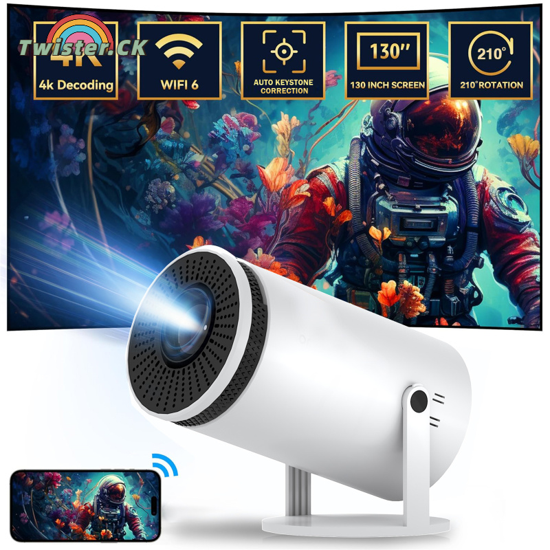 Mini WIFI Projector Outdoor Portable Movie 4K HD Projector RAM 1GB ROM 8GB Home Projector For Phone Drive Playback - ยี่ห้อ Twister.CK ราคา 4,060 บาท*ส่งฟรี