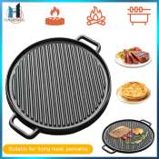 Cast Iron Double-Sided Grill Pan, 30/33cm, Perfect for Meat