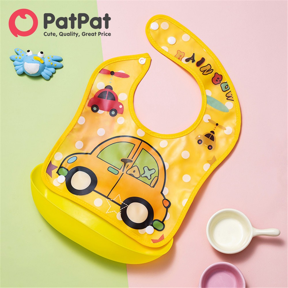 PatPat Vehicle Pattern Unisex Dual-Use Bib for Infants and Toddlers