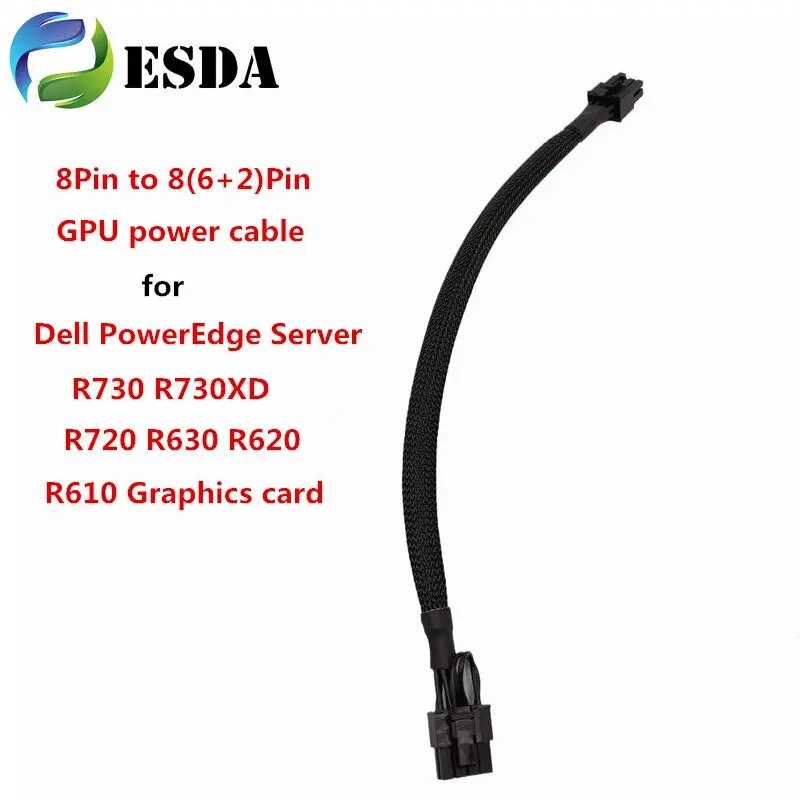 【】 Premium 40cm Psu 8pin To Dual 862pin Gpu Power Adapter Cable For Poweredge Server R730 R730xd R720 R630 Graphics