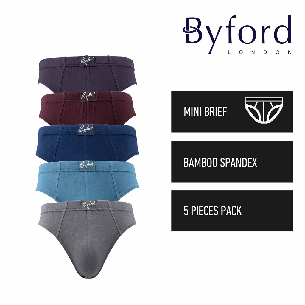 5 Pcs) Byford Men Brief 100% Cotton Men Underwear Assorted Colours - –  Forest Clothing