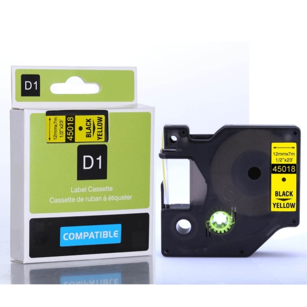 ¤ↂ  Dymo D1 Label Tape Compatible Black on Yellow Singapore