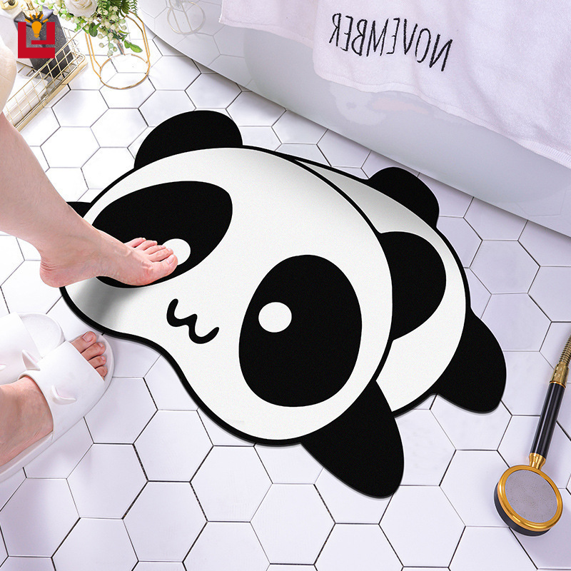 YONUO Thảm nhà tắm chống trượt thiết kế gấu trúc dễ thương cho phòng tắm và lối vào
