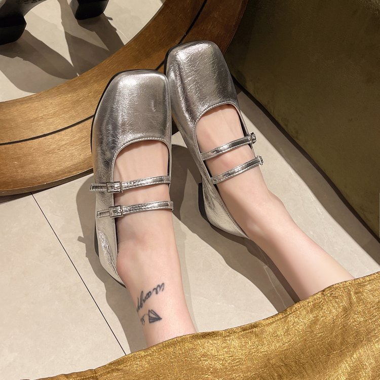 NEBULA STORE Giày da nữ một dây mới mùa hè, giày Mary Jane phong cách cổ tích cổ điển, giày thường ngày nữ thời trang mới 2024, tiện lợi khi đi du lịch