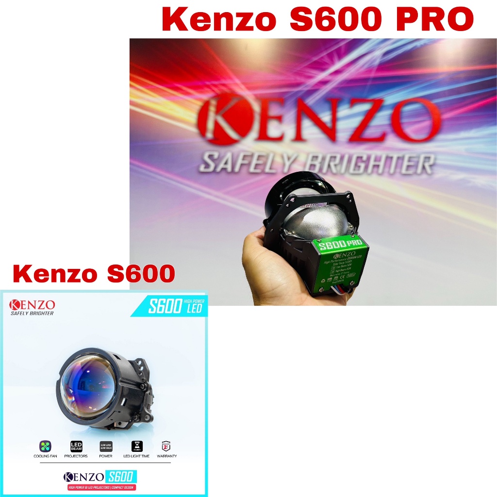 Bi-led Kenzo S600 PRO 65W và s600 -gương cầu led xe ô tô xe máy biled oto Xlight GTR Redpro Red magi