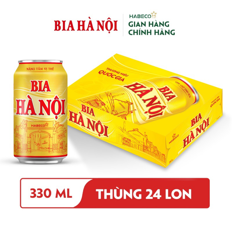 Thùng 24 lon bia Hà Nội ( 24 lon x330ml)