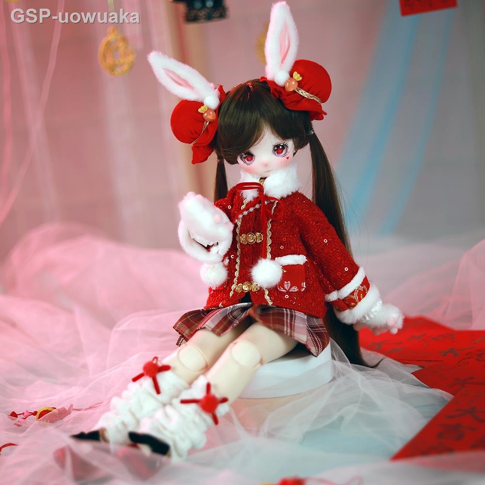 uowuaka 1 4 Doll New year style 16 Inch Jointed Full Set Including Hat