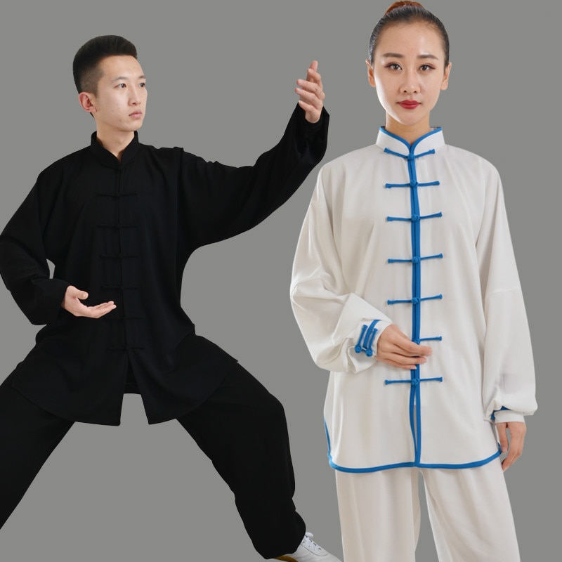 Men Kung Fu Uniform Long Sleeve Women Tai Chi Uniforms Martial Arts Suit Wushu Wing Chun Clothing Stage Exercise Outfit Clothes