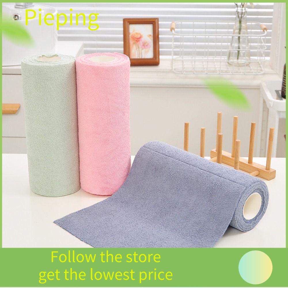 PIEPING 20PCS/Roll Thấm hút Khăn vi sợi Thay thế Tái sử dụng Khăn lau bát đĩa nhà bếp  Nhà bếp gia đình Giẻ lau đĩa dầu chống dính