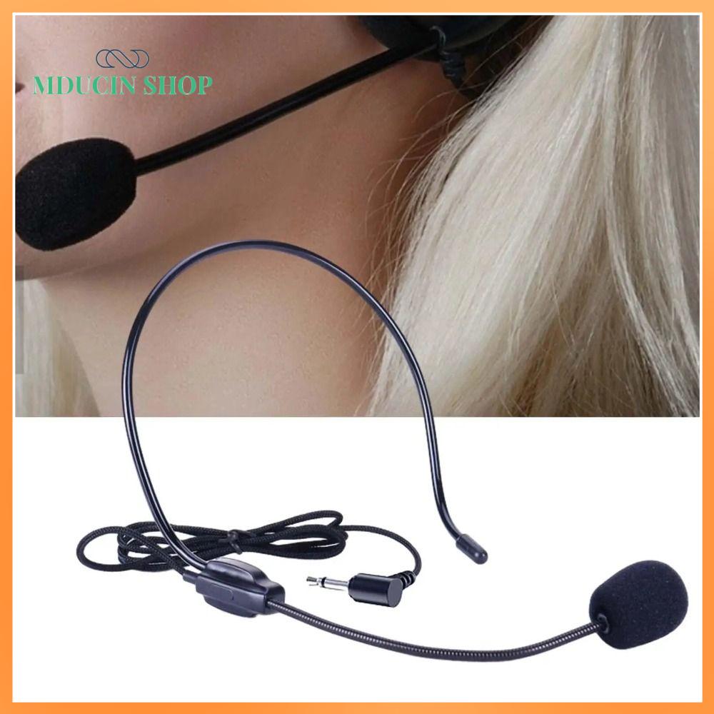 MDUCIN SHOP Gắn đầu Micro có dây Di động Phích cắm 3.5mm Micro tai nghe lời nói Linh hoạt Micro tai nghe