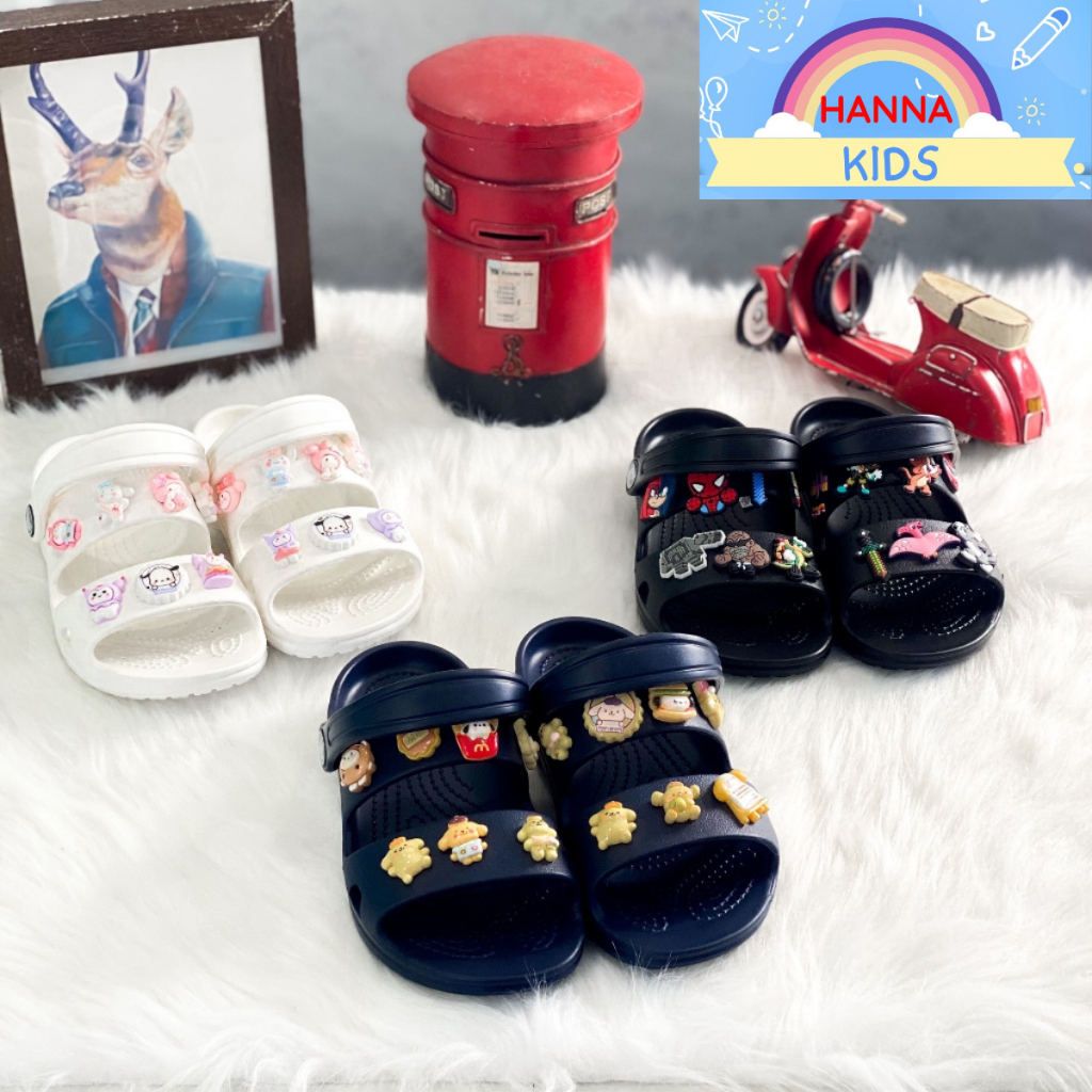 Dép quai hậu Cross cho trẻ em bé trai bé gái nữ Siêu êm HannaKids Sục Cros giày Cros Classic Kid Croc Xăng đan Sandal - Thế Giới Cross