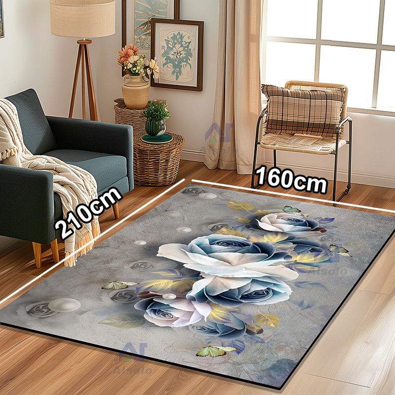 【Alsolo】Tikar Karpet Ruang Tamu Uk 210 X 160cm/Karpet Lantai Ruang Tamu Karpet Eropa Karpet Aesthetic Anti Slip/Karpet Lantai Eropa Style /Karpet Turkey Bermotif