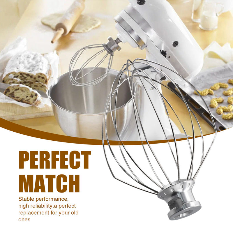 for K5AWW Wire Whip Replacement for Kitchen 5QT 5K5SS 5KPM5 Mixer for 5 Quart Lift Machines Wire Whip 2Pcs