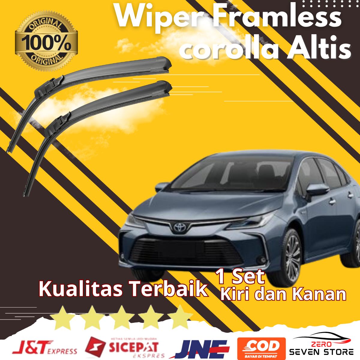 (bisa COD) Wiper Mobil Toyota Corolla Altis 2006 - Sekarang Frameless 1 Set Kiri dan Kanan Tanpa Rangka Besi Blade Kaca Karet Kendaraan Motorcycle Harga  50,000 Ringgit*Penghantaran Percuma
