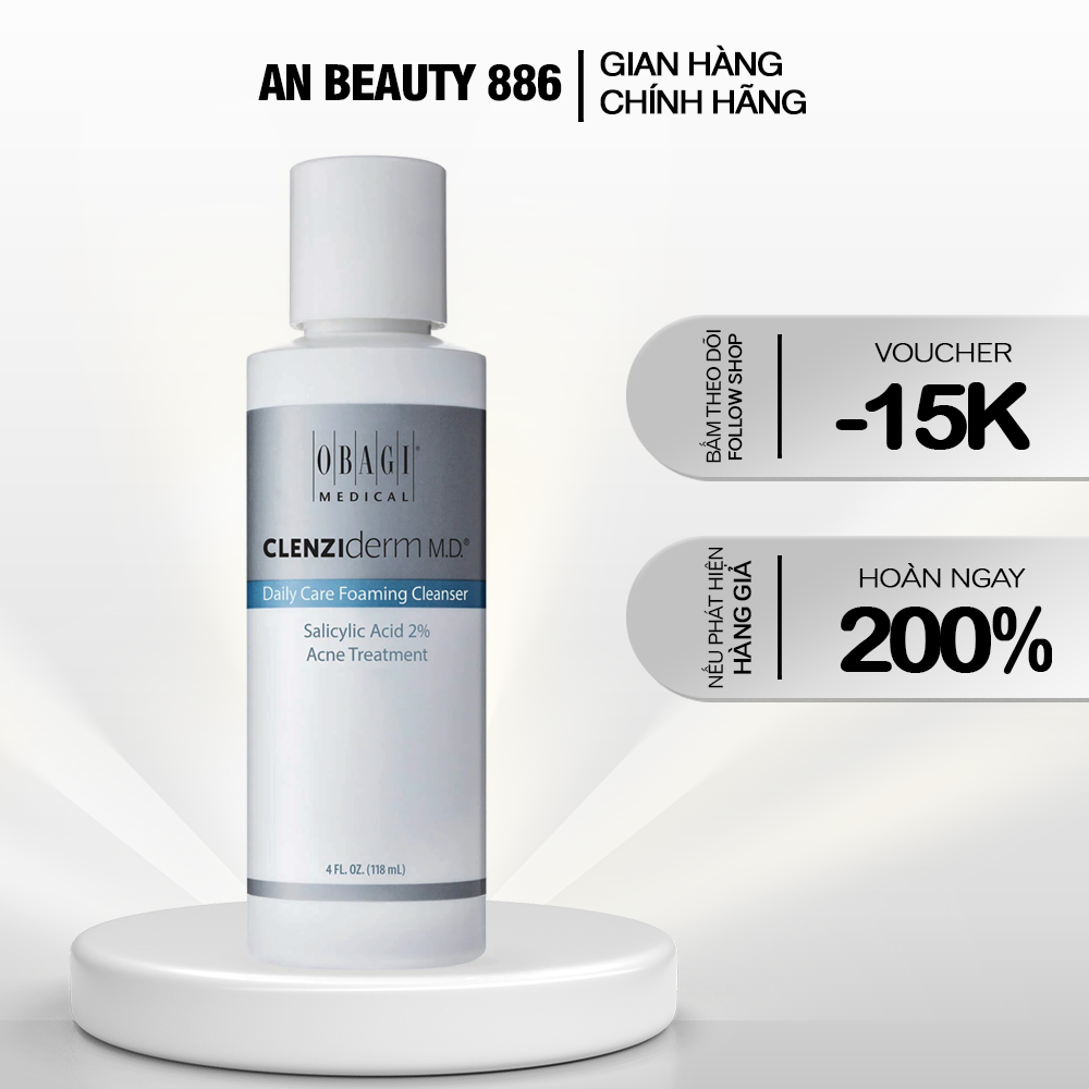 Sữa rửa mặt giảm mụn cho da dầu nhờn Obagi Clenziderm MD Daily Care Foaming Cleanser 118ml