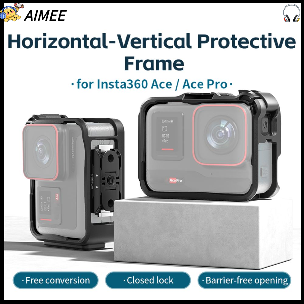Aimee bảo vệ khung bảo vệ mở rộng abs vỏ lồng mới máy ảnh vỏ bọc cho insta360 ace/ace pro