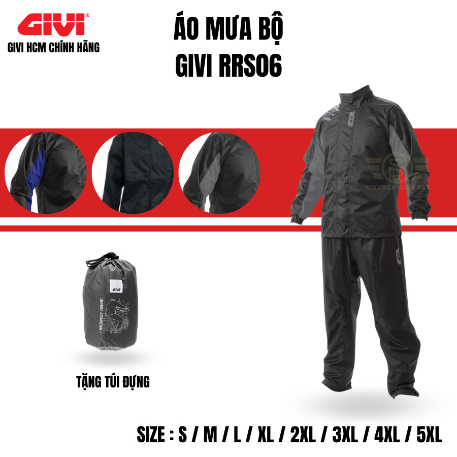 Áo Mưa Bộ Givi RRS06, Áo Mưa Bộ Đi Phượt - GIVI HCM CHÍNH HÃNG