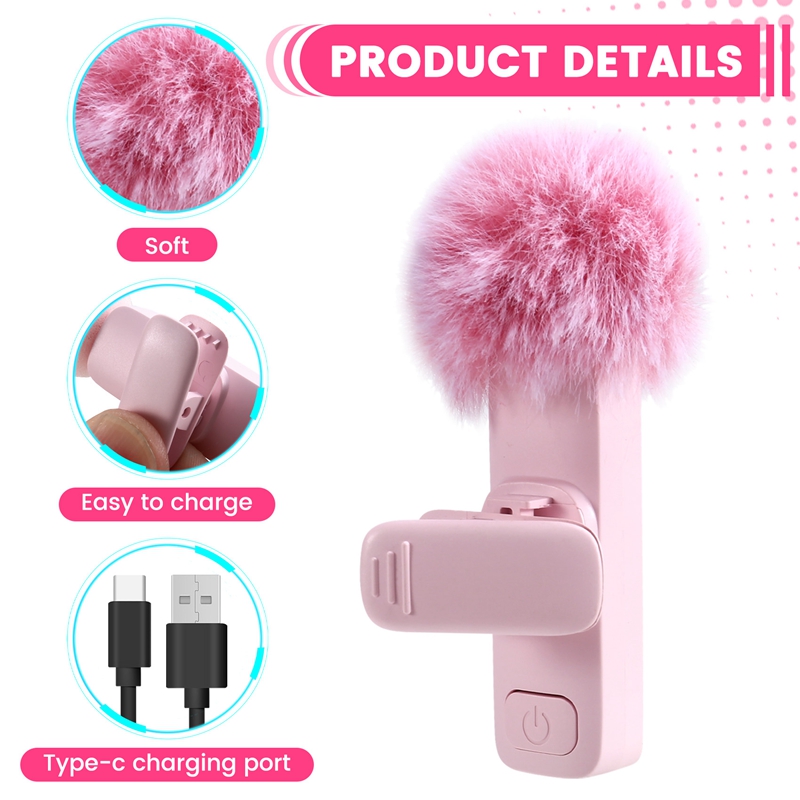 New Wireless Lavalier Microphone Portable Audio Video Recording Mini Microphone for PC Camera Live Gaming Phone