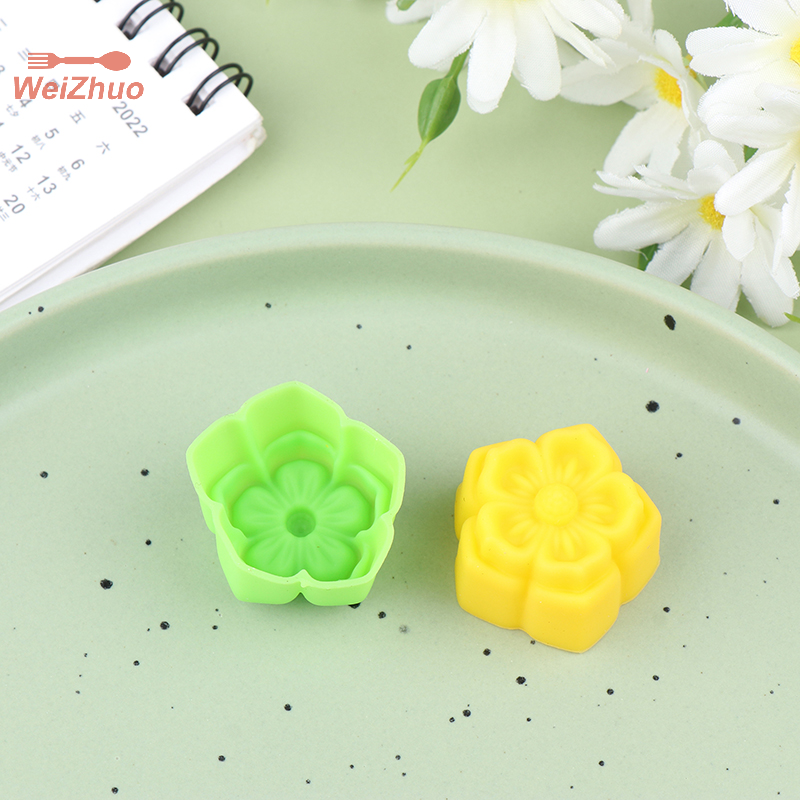 WeiZhuo 10 cái Khuôn làm bánh Cupcake Silicone Khuôn nướng bánh muffin hình hoa lan Tự làm khuôn nướ