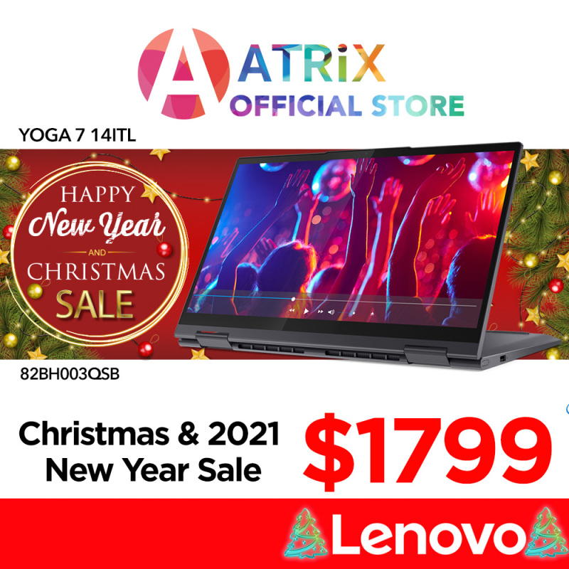 【Same Day Delivery】Lenovo Yoga 7 Yoga 7 14ITL5 82BH003QSB | 14inch 300nits Glossy, 72% NTSC | i7-1165G7 | 16GB RAM | 1TB SSD | Iris Xe Graphics | Lenovo Digital Pen | 2 Years Onsite warranty+2 Years ADP