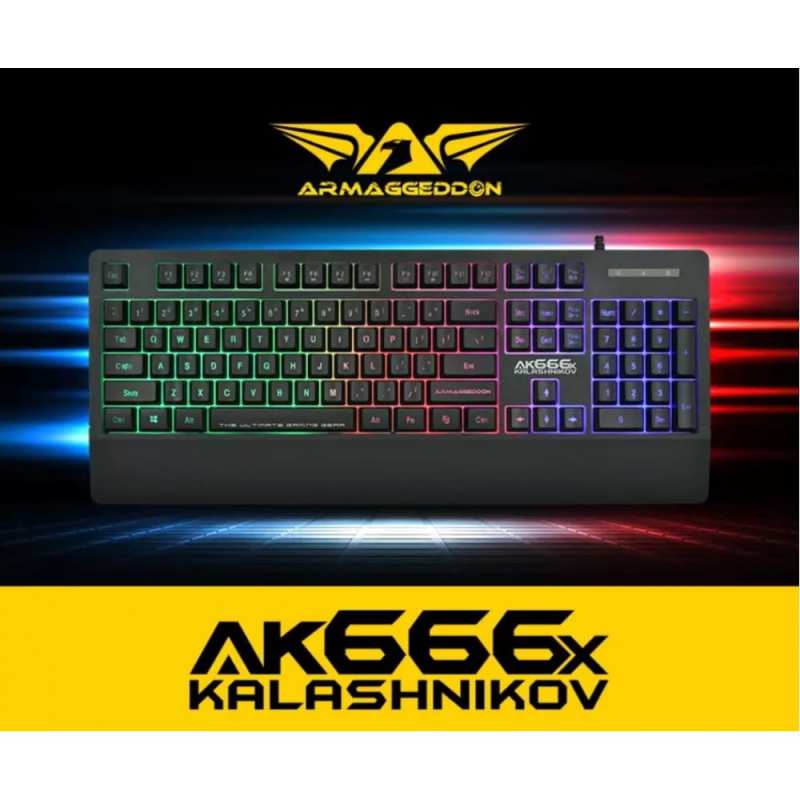 Armaggeddon Kalashnikov AK-666x Anti-Ghosting And Spill Proof Backlit Keyboard - 8 Lighting Effect Singapore