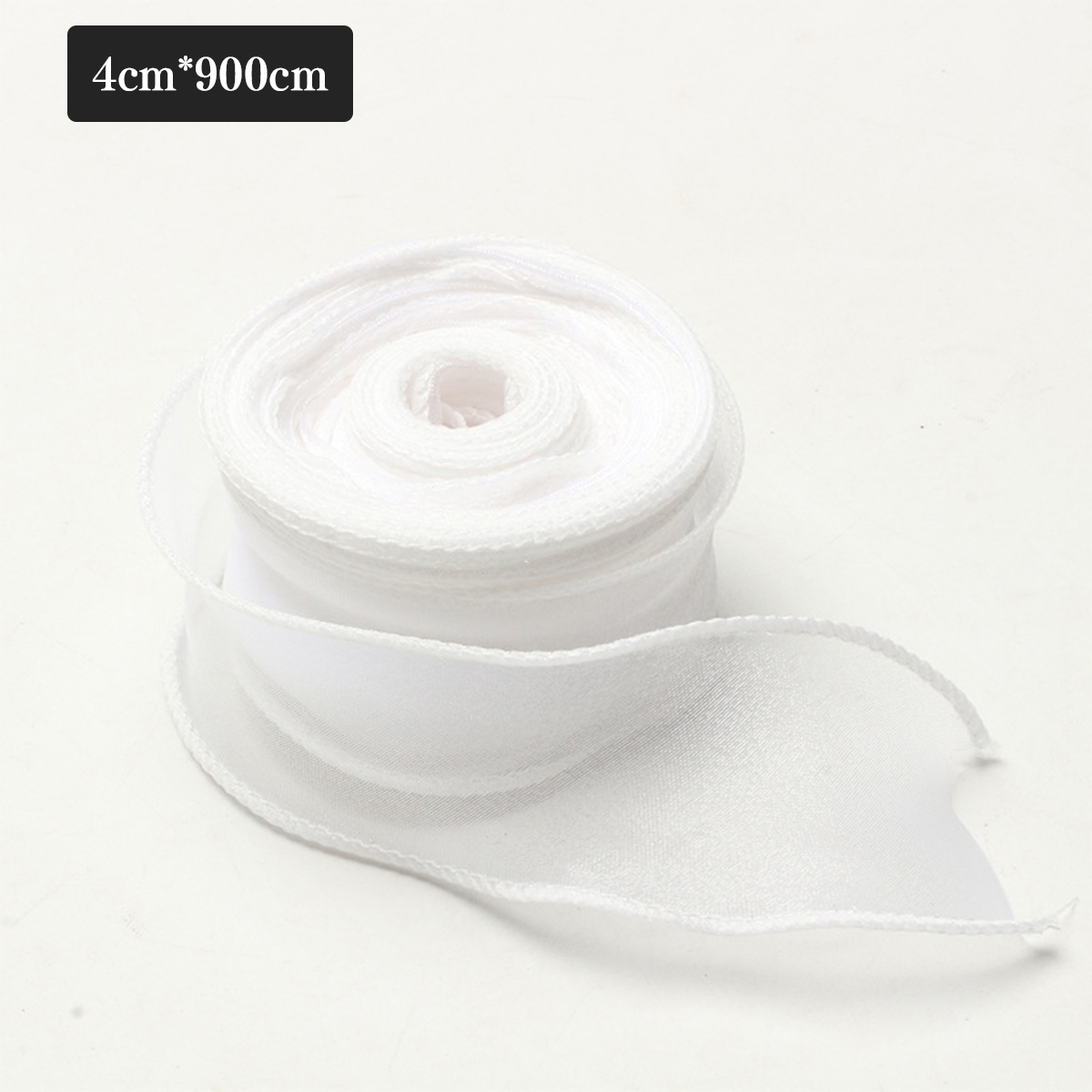 4cm*9yd Fishtail Yarn Ribbon for Bouquet Packaging Material Flower Baking Lace Ribbon Wave Chiffon Yarn Gift Strap