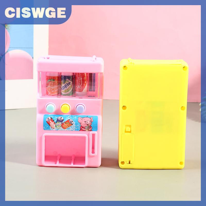 CISWGE Máy bán hàng tự động mô phỏng cho trẻ em với đồng xu mini đồ chơi đồ uống