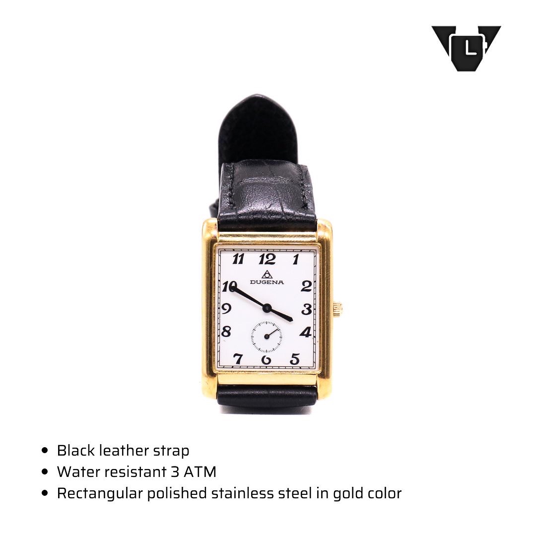 Đồng hồ nam đeo tay vintage chạy pin dáng tank Dugena 4129318 1069