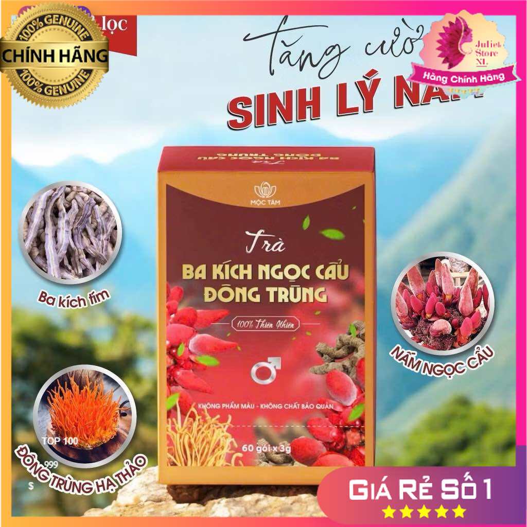 [Combo of 3 Genuine Boxes] Ba Kich Ngoc Cau Tea – Herbal Medicine for Kidney Strengthening, Erectile Dysfunction, and Supporting Male Vitality (Box of 30 Packs) Lzht3
