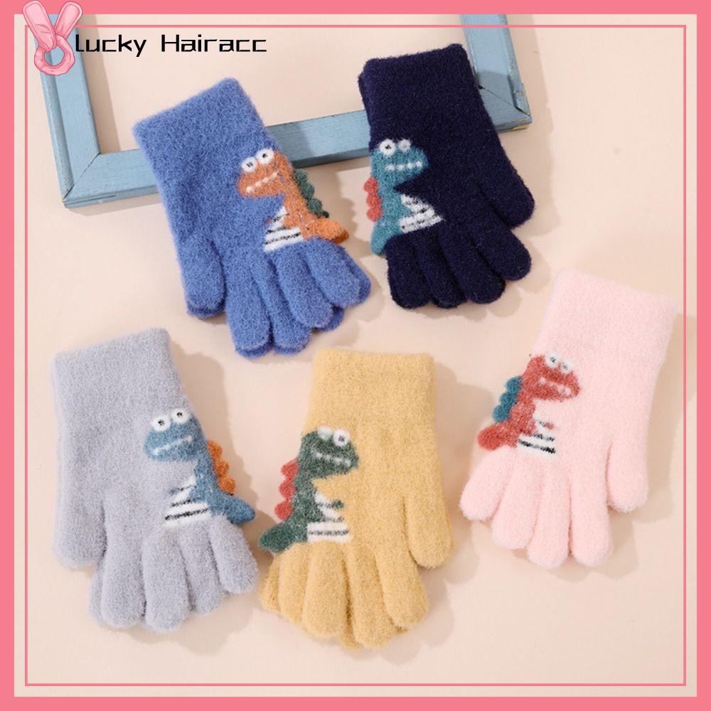 LUCKY HAIRACC DệT  Găng tay trẻ em Khủng Long Ấm áp Găng tay mùa đông Chất lượng cao Găng tay hở ngón dệt  Bé trai bé gái trẻ em