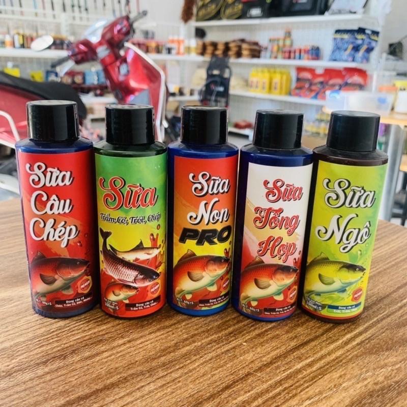 Mồi câu cá Phú Thành: Sữa câu Chép,sữa Trắm cỏ, sữa Non Pro,sữa tổng hợp, sữa Ngô