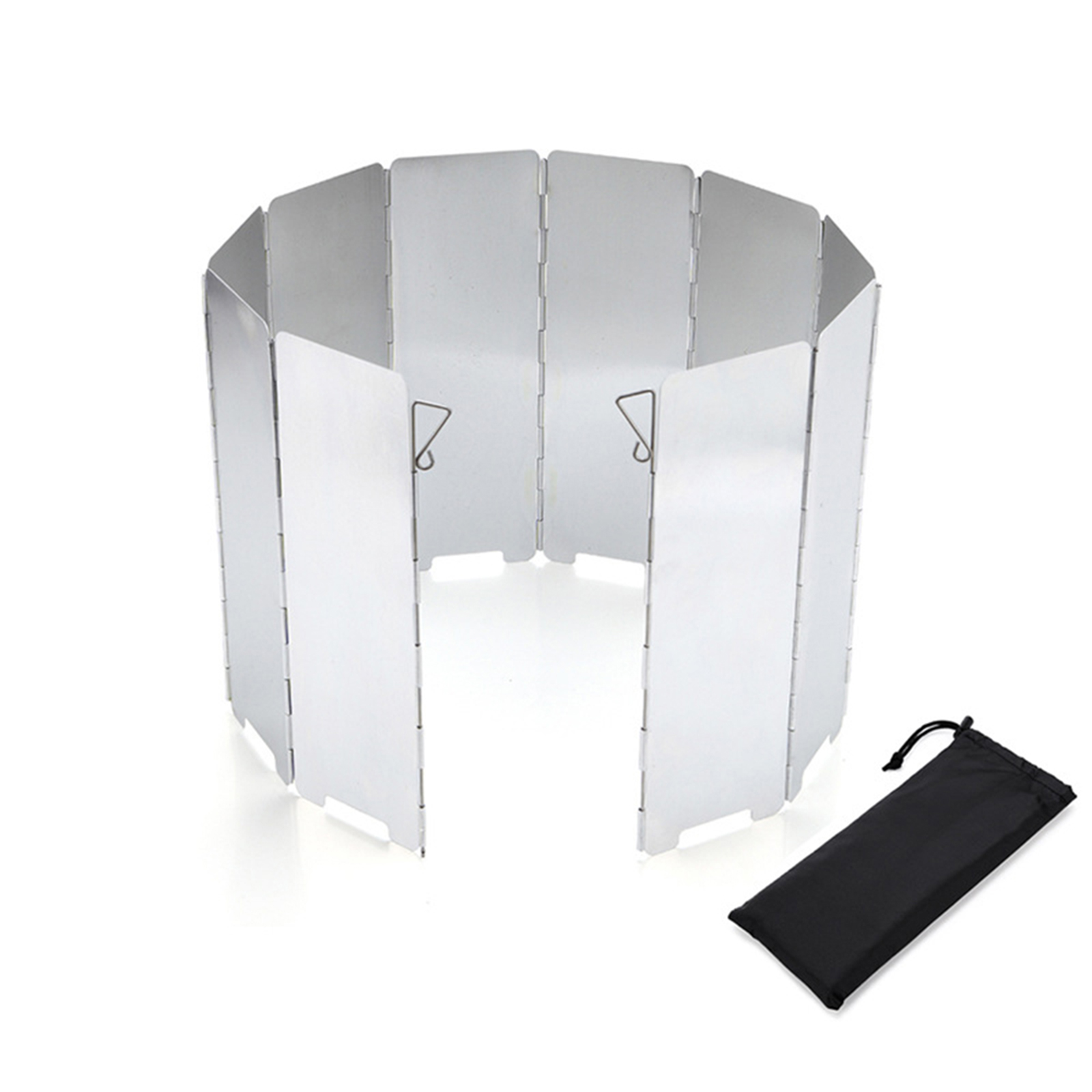 TOMSHOO 10 Plates Foldable Windscreen for Outdoor Camping Stoves G-as Stove Wind Shield Screens Windshield