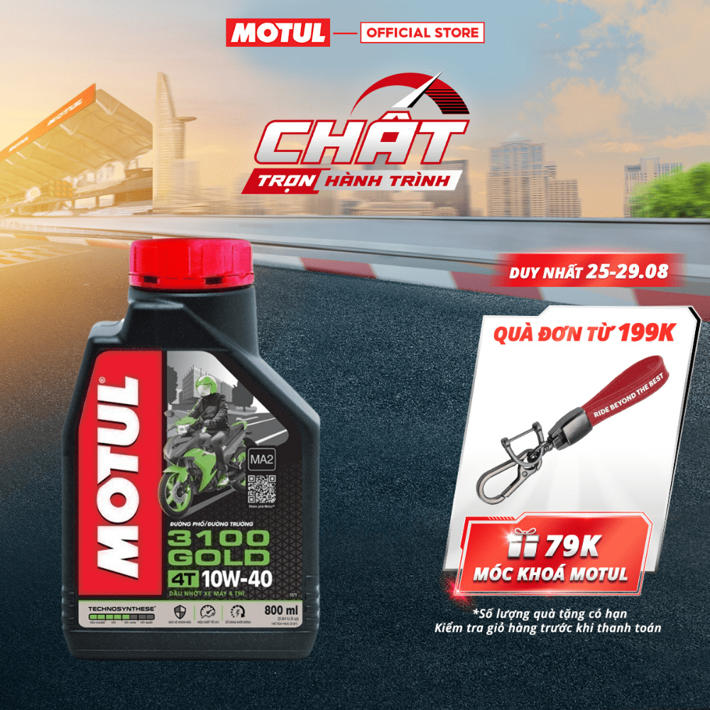 Dầu nhớt xe máy MOTUL 3100 GOLD 4T 10W40 0.8L & 1L