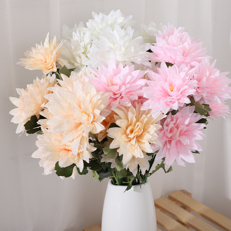 20pcs lụa hoa giả 7cm Dahlia đầu hoa nhà đồ trang trí đám cưới Treo Tường Vườn phụ kiện tự làm vòng hoa đồ trang sức