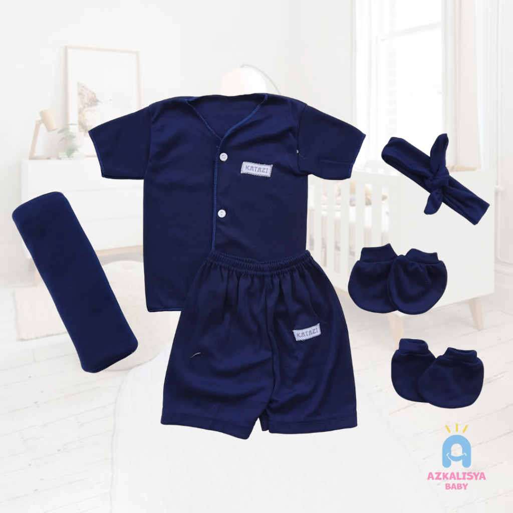 Paket Bundle Newborn Bayi Baru Lahir Perempuan Set Pendek Bedong Bando Sartaki Polos