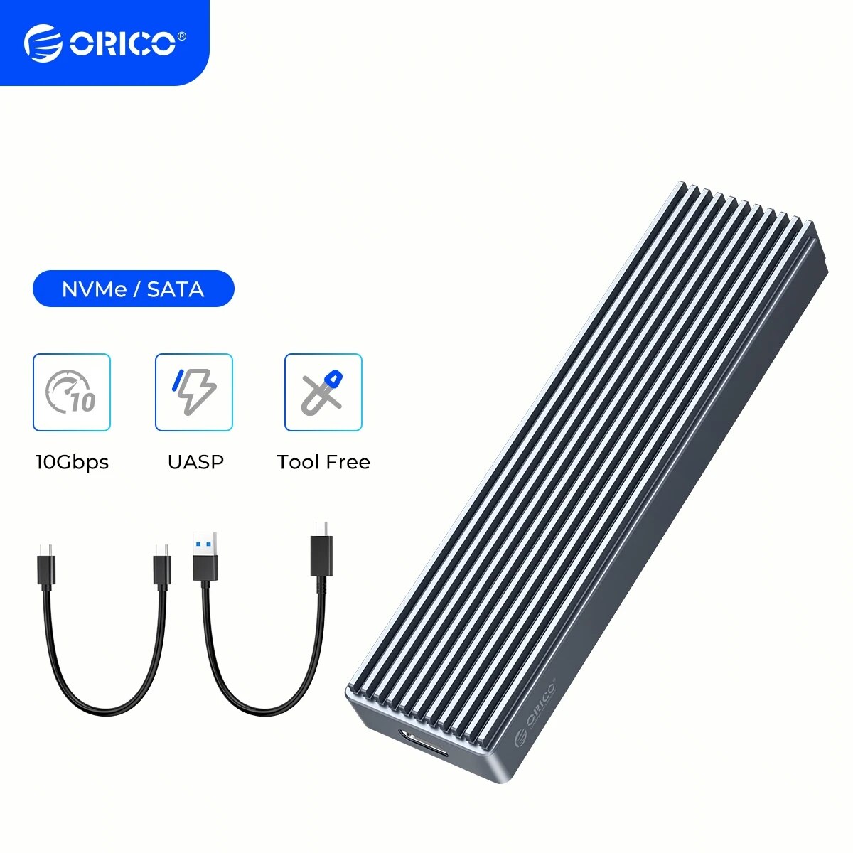 ORICO M2 NVME trường hợp 10gbps M.2 để loại USB C 3.1 bộ chuyển đổi SSD cho NVMe PCIe m-key SSD hộp
