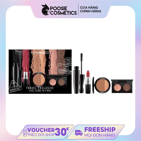 Set MAC Makeup 4 Món ( 1 son Twig Hồng đất + 1 Mascara + 1 Phấn má Hồng + 1 Phấn mắt)
