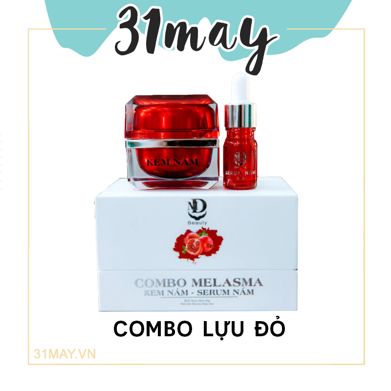 Combo kem nám md beauty và serum nám lựu đỏ melasma chính hãng