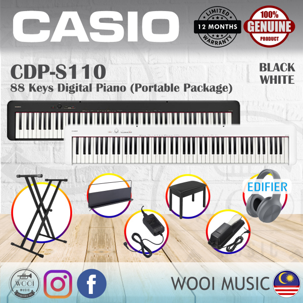 Casio CDP-S110 88 Keys Digital Piano with Edifier W600BT (Portable Package) CDPS110 - Black, White Malaysia