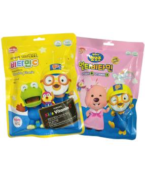 Kẹo ngậm Vitamin C, Multi-Vitamin C&D Pororo vị Đào 60g