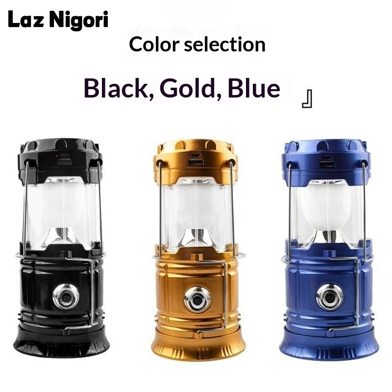 Laz Nigori Portable Solar Lantern with Long Battery Life, Rechargeable LED Work Light for Camping and Outdoor Use ราคา 114 บาท*ส่งฟรี