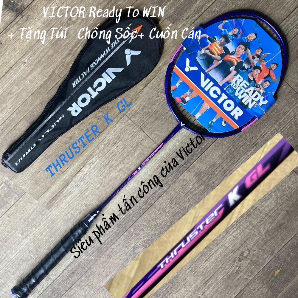 VỢT CẦU LÔNG Victor THRUSTER K Chuyên Nghiệp Thiên công áp đảo căng sẵn 8kg max10.5 kg - TẶNG TÚI+cu