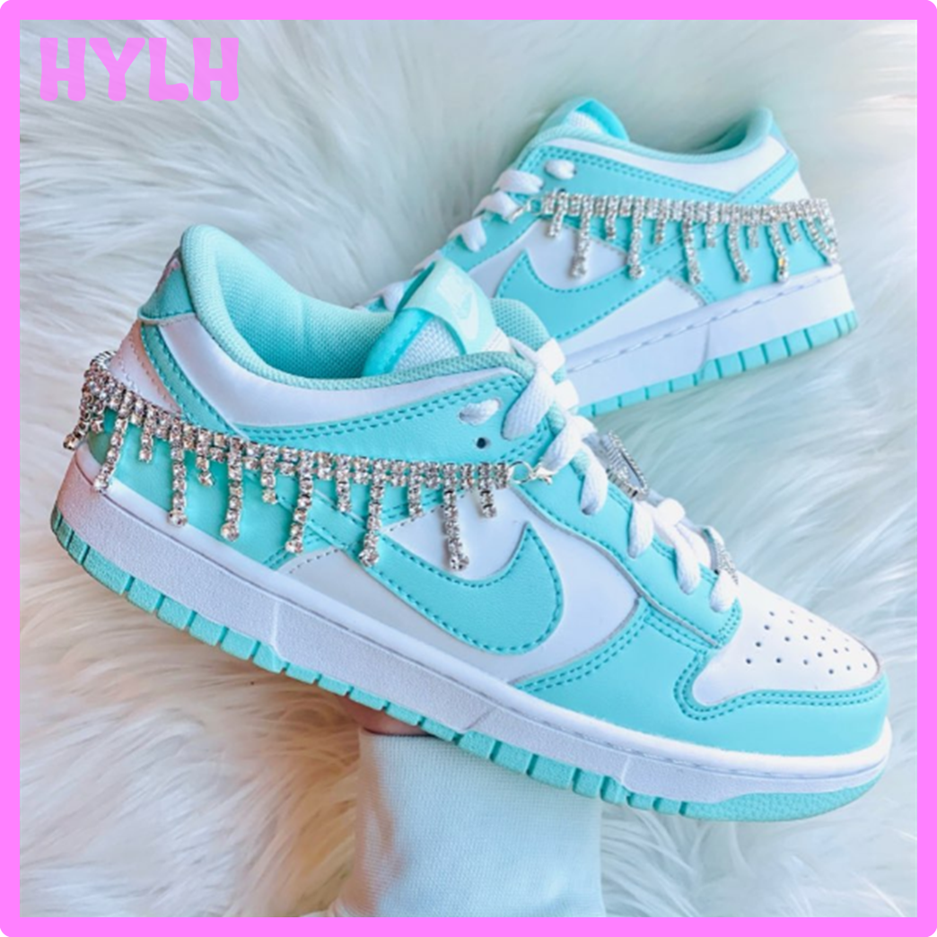 HOT@^-^@ 2PCS Custom Rhinestone Chain Tassel Shoe Chains Sneakers Decoration for Girl Gift Shiny Crystal Anklet Chain Charm Shoes Jewelry