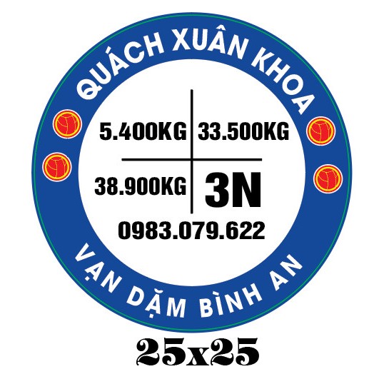 Tem logo tải trọng xe. Dán xe tải  xe khách. xe du lịch ... SL 1 đôi