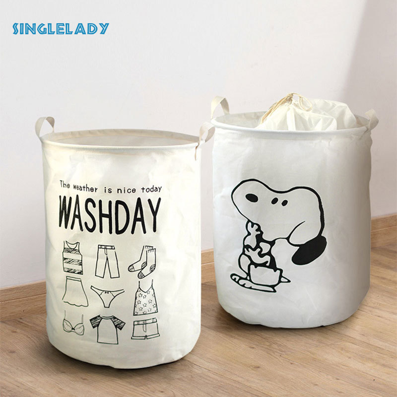 Dirty Cloth Basket Fabric Art Dirty Cloth Basket Folding Storage Basket Dirty Cloth Doll Storage Bucket Cotton Linen laundry basket ราคา 104 บาท*ส่งฟรี