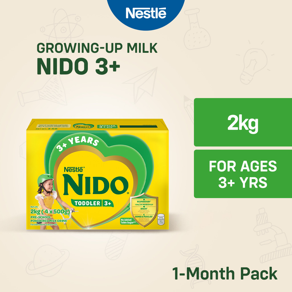 NIDO 3+ Growing-Up Milk Powder for Toddler Children 3+ Years Old 2kg