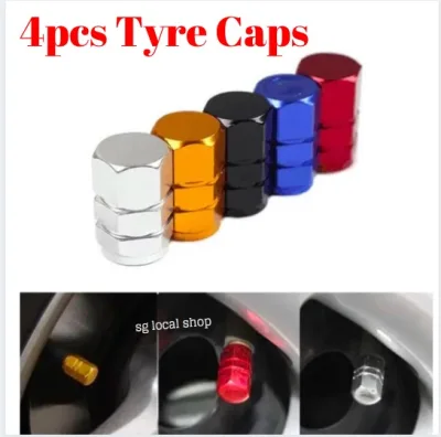 [SG] 4PCS Aluminum Tire Wheel Rims Stem Air Valve Caps Tyre Cover Car Truck Bike Red Bicycle Car