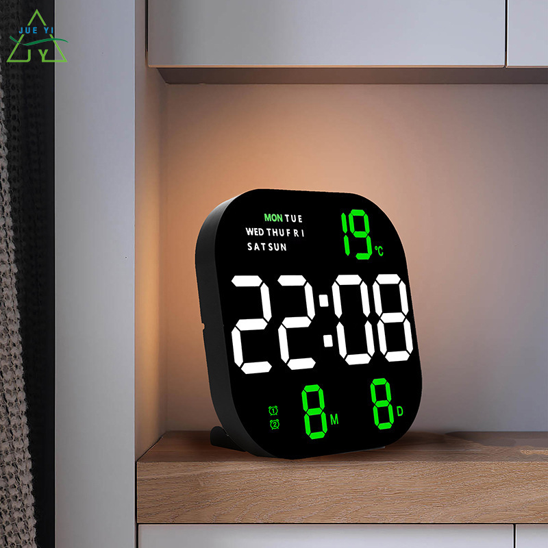 KS New Clock Fashion Living Room Wall Clock Desktop Alarm Clock Simple LED