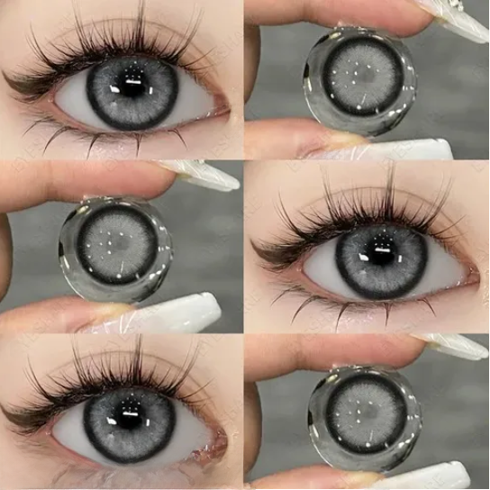 Semporna Gray Color Contact Lenses With Container And Free water Kit | Eye Lens For Girls | Color And Disposable Lenses